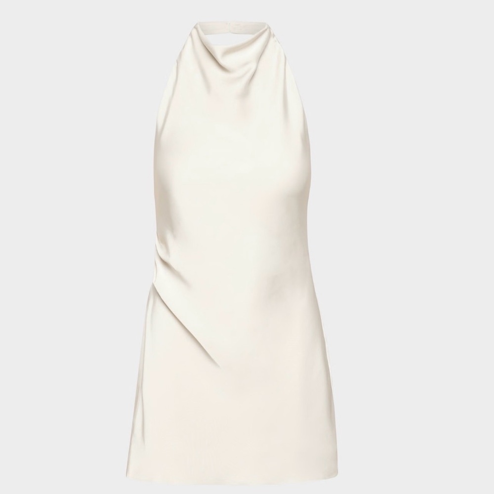 Aritzia Elegant Cream Backless Dress